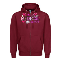 Burgundy Valentine Medical Assistant Zipper Hoodie - CowhideDigitalArt