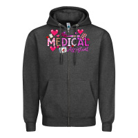 Charcoal Heather Valentine Medical Assistant Zipper Hoodie - CowhideDigitalArt