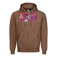 Chestnut Valentine Medical Assistant Zipper Hoodie - CowhideDigitalArt