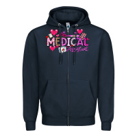 Navy Valentine Medical Assistant Zipper Hoodie - CowhideDigitalArt