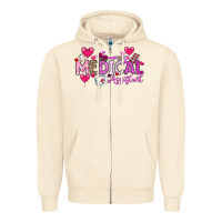 Sandshell Valentine Medical Assistant Zipper Hoodie - CowhideDigitalArt