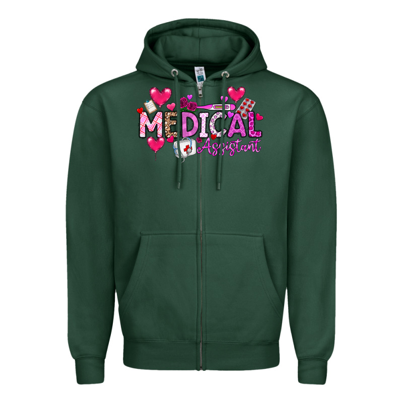 Valentine Medical Assistant Zipper Hoodie by CowhideDigitalArt | Teevron