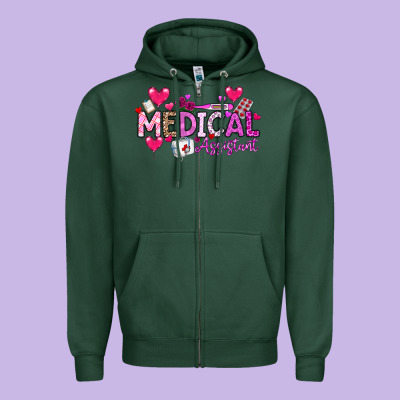 Valentine Medical Assistant Zipper Hoodie Designed By Cowhidedigitalart