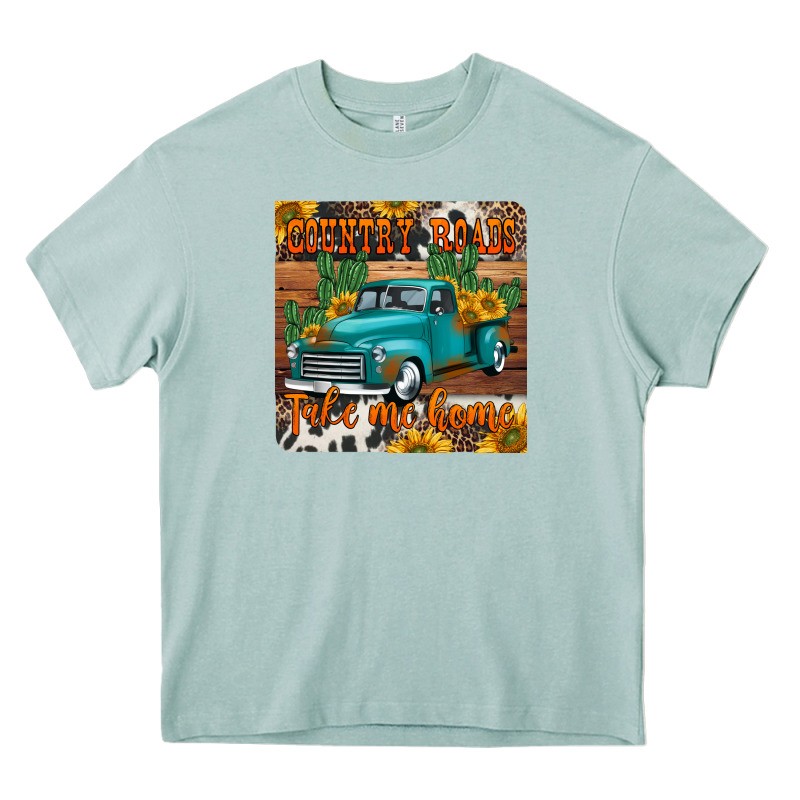 Country Roads Take Me Home Truck Coaster Heavy Core Tee by Jasminsmagicworld | Teevron