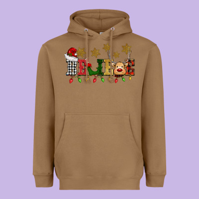 Christmas Believe Heavyweight Hoodie Designed By Barkaloodesign