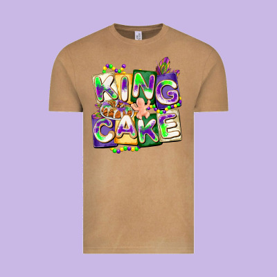 King Cake Mardi Gras Vintage Tee Designed By Cowgirlartshop