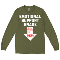 Army Green Mens Crude Humor Inappropriate Emotional Support Snake Halloween Long Sleeve Tee - trangStudio