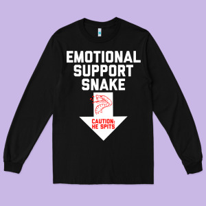 Mens Crude Humor Inappropriate Emotional Support Snake Halloween Long Sleeve Tee Designed By Trangstudio