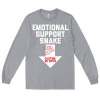 Heather Grey Mens Crude Humor Inappropriate Emotional Support Snake Halloween Long Sleeve Tee - trangStudio