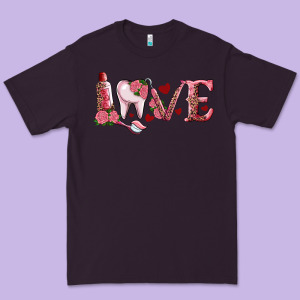 Valentines Day Dental Love Premium Tee Designed By Ranaportraitstore