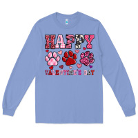 Colony Blue happy valentine's day paws Long Sleeve Tee - OliviaCreatesArt