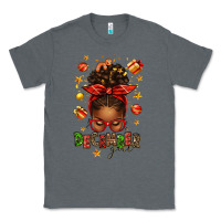 Charcoal Heather december girl christmas afro messy bun Classic Tee - texasbilliewilder
