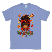 Colony Blue december girl christmas afro messy bun Classic Tee - texasbilliewilder