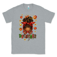 Heather Grey december girl christmas afro messy bun Classic Tee - texasbilliewilder