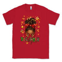 Red december girl christmas afro messy bun Classic Tee - texasbilliewilder