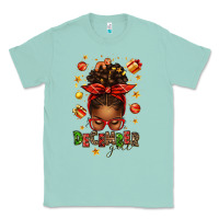 Seafoam december girl christmas afro messy bun Classic Tee - texasbilliewilder