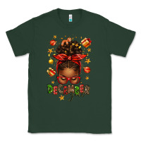 Sports Green december girl christmas afro messy bun Classic Tee - texasbilliewilder