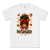 December Girl Christmas Afro Messy Bun Classic Tee | Teevron