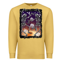 Antique Gold halloween dancing skeletons stars Premium Sweatshirt - BarkalooDesign