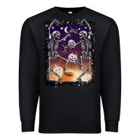 Black halloween dancing skeletons stars Premium Sweatshirt - BarkalooDesign