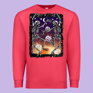 Halloween Dancing Skeletons Stars Premium Sweatshirt Designed By Barkaloodesign
