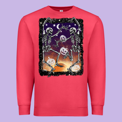 Halloween Dancing Skeletons Stars Premium Sweatshirt Designed By Barkaloodesign
