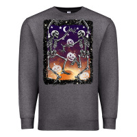 Charcoal Heather halloween dancing skeletons stars Premium Sweatshirt - BarkalooDesign