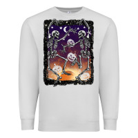 Dove Grey halloween dancing skeletons stars Premium Sweatshirt - BarkalooDesign