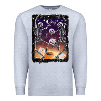 Heather Grey halloween dancing skeletons stars Premium Sweatshirt - BarkalooDesign