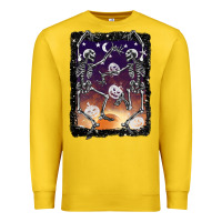 Lemon halloween dancing skeletons stars Premium Sweatshirt - BarkalooDesign