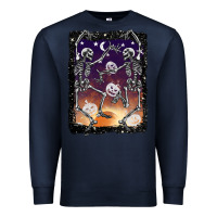 Navy halloween dancing skeletons stars Premium Sweatshirt - BarkalooDesign