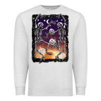 Oatmeal Heather halloween dancing skeletons stars Premium Sweatshirt - BarkalooDesign
