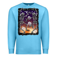 Ocean Blue halloween dancing skeletons stars Premium Sweatshirt - BarkalooDesign