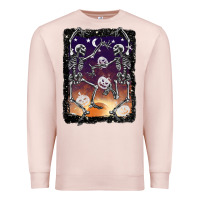 Pale Pink halloween dancing skeletons stars Premium Sweatshirt - BarkalooDesign