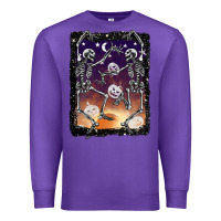 Purple halloween dancing skeletons stars Premium Sweatshirt - BarkalooDesign