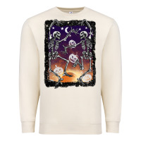 Sandshell halloween dancing skeletons stars Premium Sweatshirt - BarkalooDesign