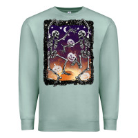 Seafoam halloween dancing skeletons stars Premium Sweatshirt - BarkalooDesign