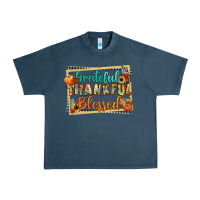 Midnight Navy thankful grateful blessed Urban Heavy Tee - CowGirlArtShop
