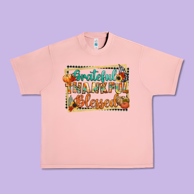 Thankful Grateful Blessed Urban Heavy Tee Designed By Cowgirlartshop