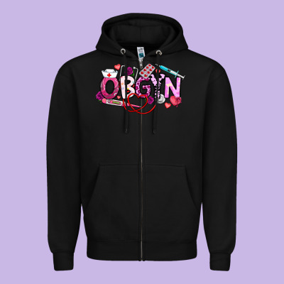 Valentine Obgyn Zipper Hoodie Designed By Cowhidedigitalart