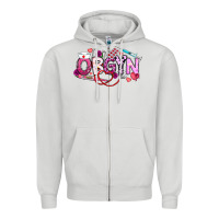 Dove Grey Valentine OBGYN Zipper Hoodie - CowhideDigitalArt