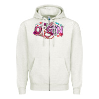Oatmeal Heather Valentine OBGYN Zipper Hoodie - CowhideDigitalArt