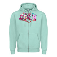Seafoam Valentine OBGYN Zipper Hoodie - CowhideDigitalArt