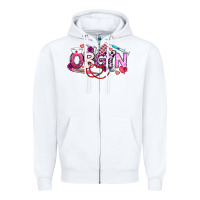 White Valentine OBGYN Zipper Hoodie - CowhideDigitalArt
