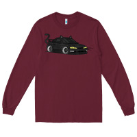 Burgundy spooky halloween jdm s14 silvia 240sx black cat illustrated t shirt Long Sleeve Tee - trangStudio
