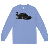 Colony Blue spooky halloween jdm s14 silvia 240sx black cat illustrated t shirt Long Sleeve Tee - trangStudio