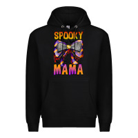 Black Spooky Mama Premium Hoodie - CowhideDigitalArt
