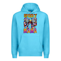 Ocean Blue Spooky Mama Premium Hoodie - CowhideDigitalArt