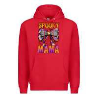 Red Spooky Mama Premium Hoodie - CowhideDigitalArt