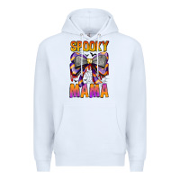 White Spooky Mama Premium Hoodie - CowhideDigitalArt